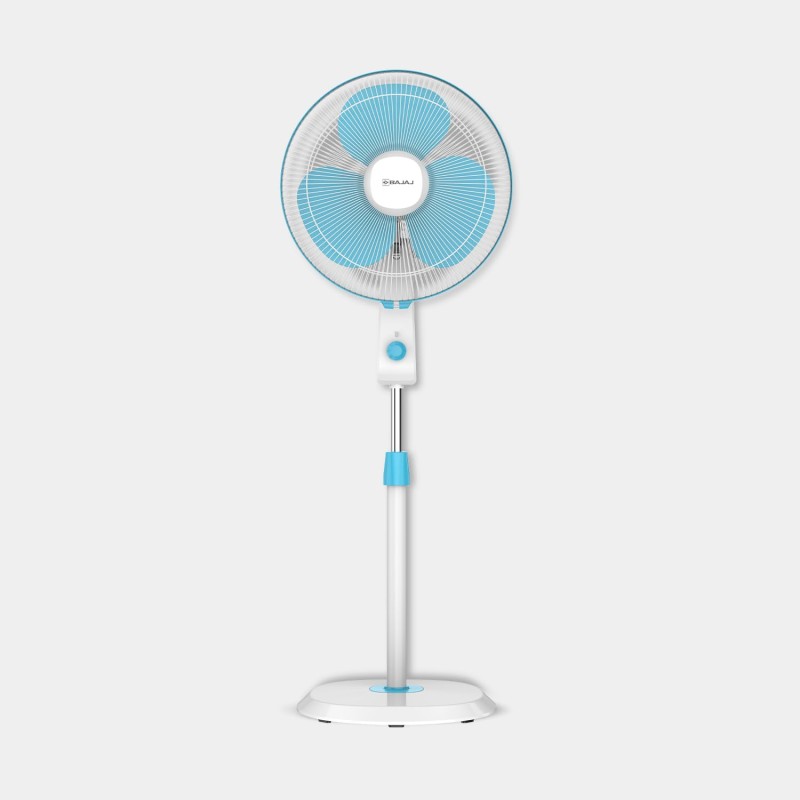 Bajaj Robusto 400mm Oscillating Pedestal Fan 3Years Comprehensive Warranty Icy Blue&White