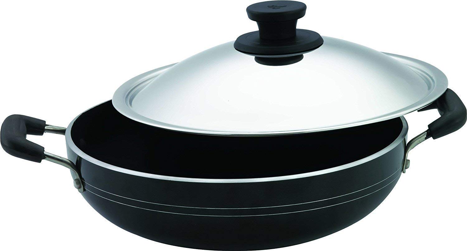 Pigeon Aluminium Storm Kadai (300 IB, Black)