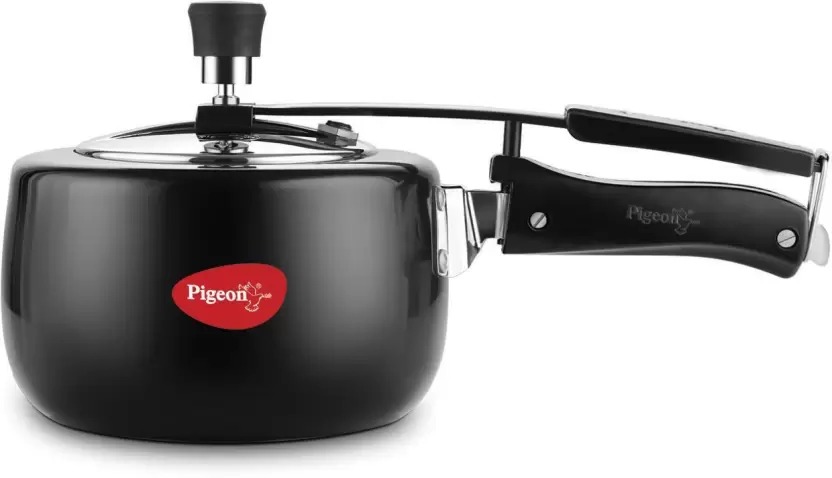 Pigeon Amelia 3 Liters Induction Base Aluminium Inner Lid Pressure Cooker,Black