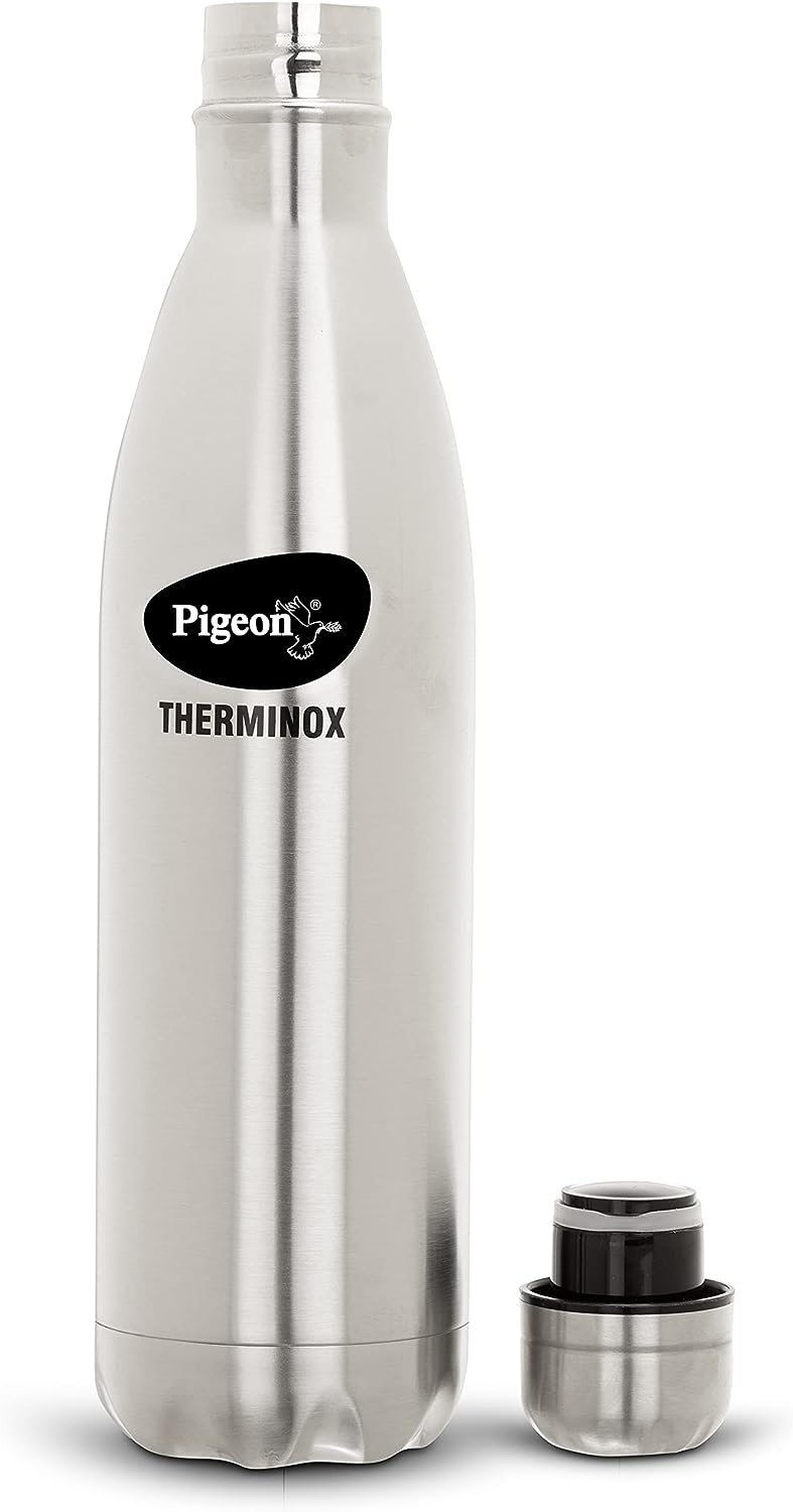 Pigeon Aqua Therminox Stainless Steel Vaccum Insulated Water Bottle with Copper Coating Inside for Better Hot and Cold Retention (500 ml)