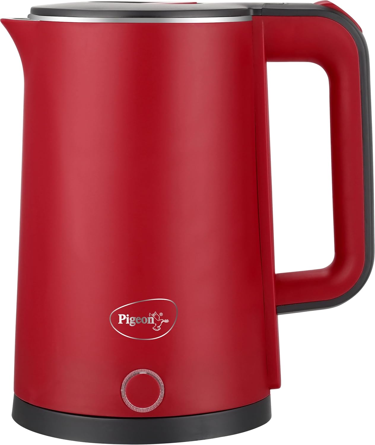 Pigeon Evoke Electric Kettle with Stainless Steel Body, 1.8 litre, used for boiling Water, making tea and coffee, instant noodles, soup etc. (Red)